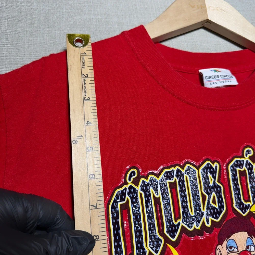 Circus Circus Las Vegas Vintage Shirt Mens Medium Red Clown Flames Graphic RARE